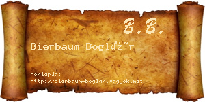 Bierbaum Boglár névjegykártya
